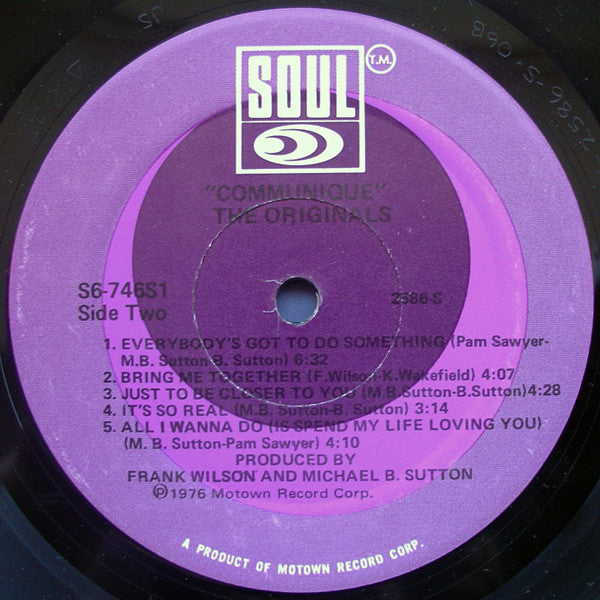 The Originals : Communique (LP, Album, Mon)