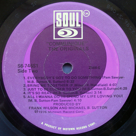 The Originals : Communique (LP, Album, Mon)