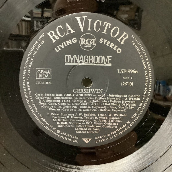 George Gershwin, Leontyne Price / William Warfield : Great Scenes From Porgy And Bess (LP, Album)