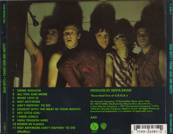 Dead Boys* : Young Loud And Snotty (CD, Album, RE)