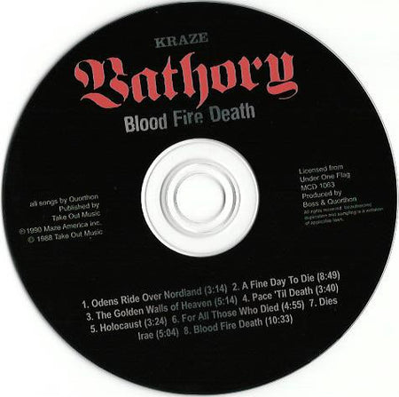 Bathory : Blood Fire Death (CD, Album, RE)