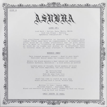 Asubha / Attralia : Invectives (7", Ltd, W/Lbl)