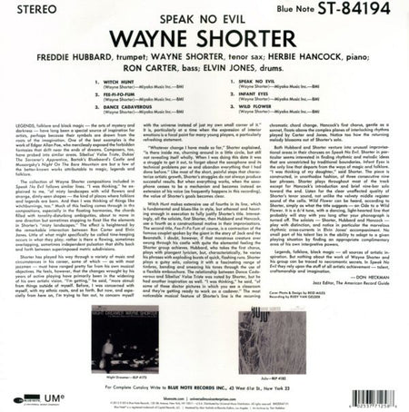 Wayne Shorter : Speak No Evil (LP, Album, RE, RM)