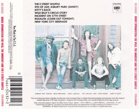 Bruce Springsteen : The Wild, The Innocent & The E Street Shuffle (CD, Album, RE, RP, Pit)