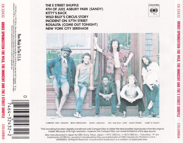 Bruce Springsteen : The Wild, The Innocent & The E Street Shuffle (CD, Album, RE, RP, Pit)