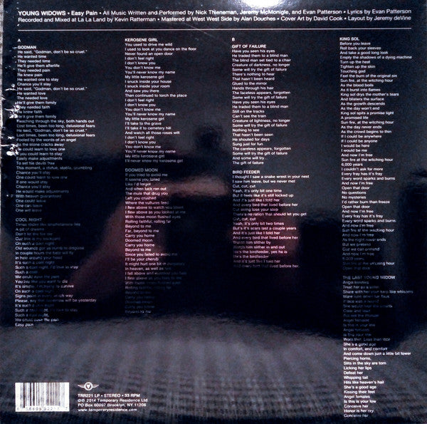 Young Widows : Easy Pain (LP, Album)