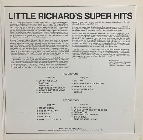 Little Richard : Little Richard's Super Hits (2xLP, Comp)