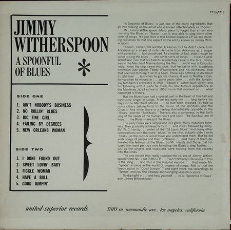 Jimmy Witherspoon : A Spoonful Of Blues (LP, RE)