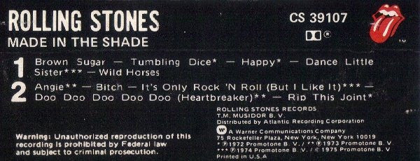 Rolling Stones* : Made In The Shade (Cass, Comp, RE)