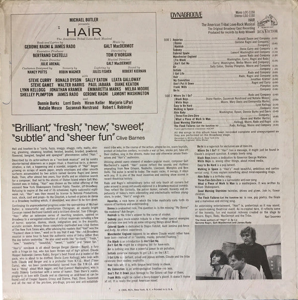 Various : Hair - The American Tribal Love-Rock Musical (The Original Broadway Cast Recording) (LP, Album, Ind)