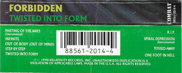 Forbidden (3) : Twisted Into Form (Cass, Album)