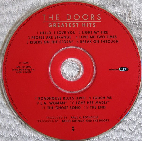 The Doors : Greatest Hits (CD, Comp, Club, Enh, RE, RM, WEA)