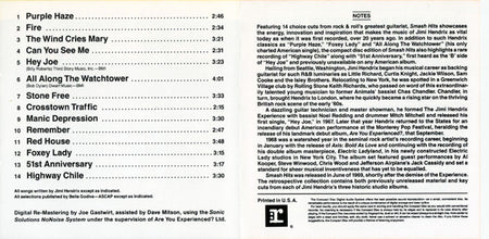 The Jimi Hendrix Experience : Smash Hits (CD+G, Comp, RE, RM)