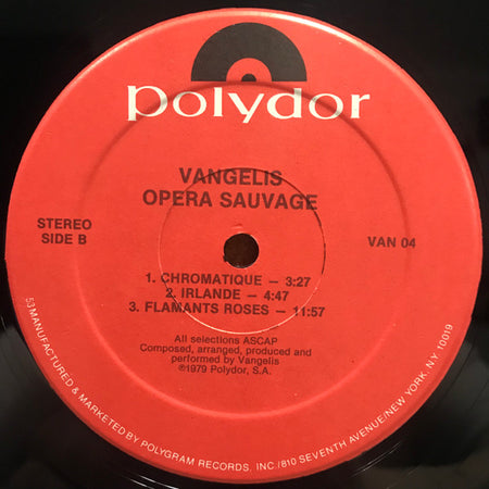 Vangelis : Opera Sauvage (LP, Album, 53-)