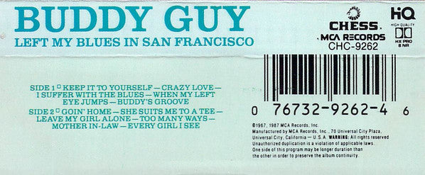 Buddy Guy : Left My Blues In San Francisco (Cass, Album, RE)