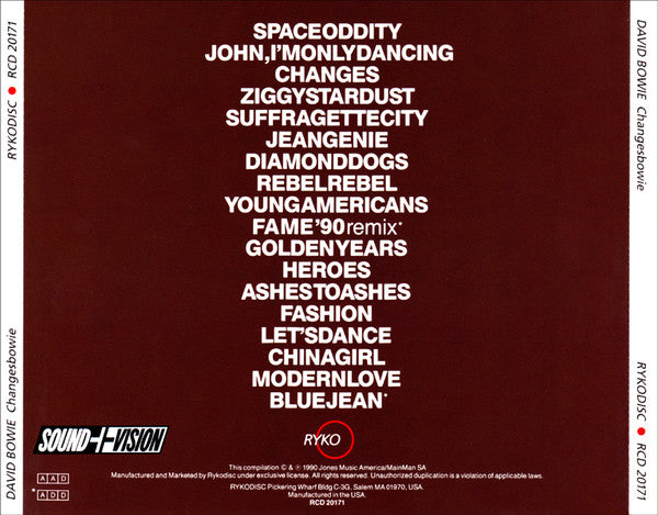 David Bowie : ChangesBowie (CD, Comp, PDO)