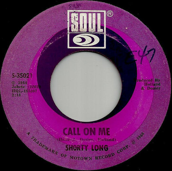 Shorty Long (2) : Function At The Junction / Call On Me (7", Single)