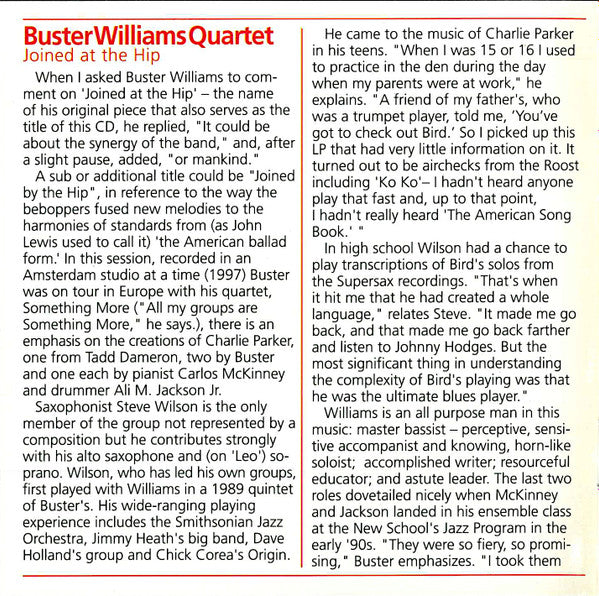 Buster Williams Quartet : Joined At The Hip (CD, Album)