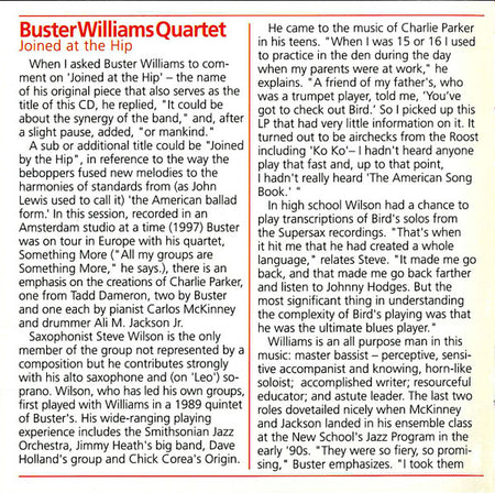 Buster Williams Quartet : Joined At The Hip (CD, Album)