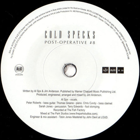 Cold Specks : Hector / Post-Operative #8 (7", Single)