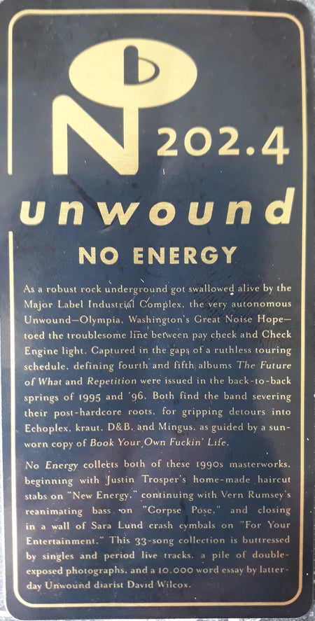 Unwound : No Energy (LP, Album, RE, RM + LP, Album, RE, RM + LP, Comp +)