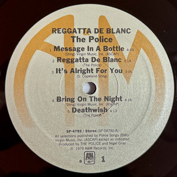The Police : Reggatta De Blanc (LP, Album, B -)