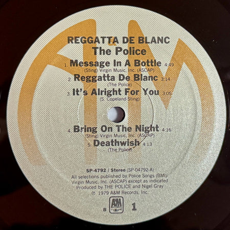 The Police : Reggatta De Blanc (LP, Album, B -)