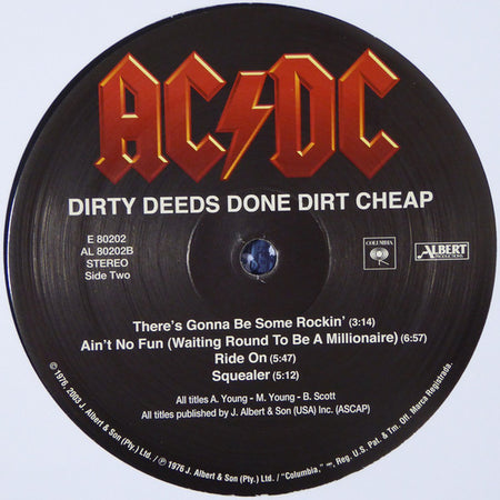 AC/DC : Dirty Deeds Done Dirt Cheap (LP, Album, RE, RM, 180)