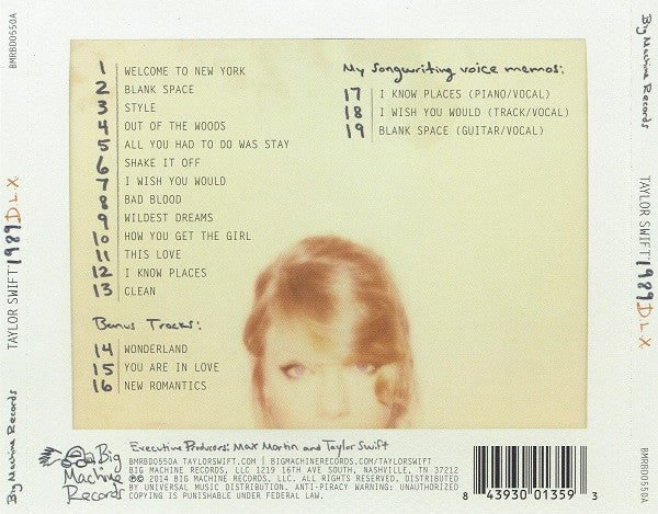 Taylor Swift : 1989 D.L.X. (CD, Album, Dlx, Sli)