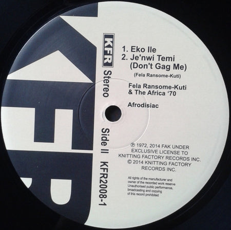 Fela Kuti & The Africa 70 : Afrodisiac (LP, Album, RE)
