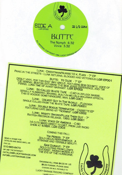 Butte : Butte (7", EP)