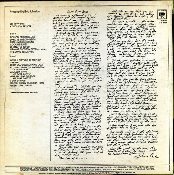 Johnny Cash : At Folsom Prison (LP, Album)