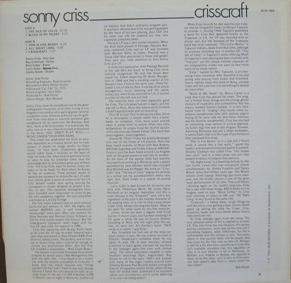 Sonny Criss : Crisscraft (LP, Album)