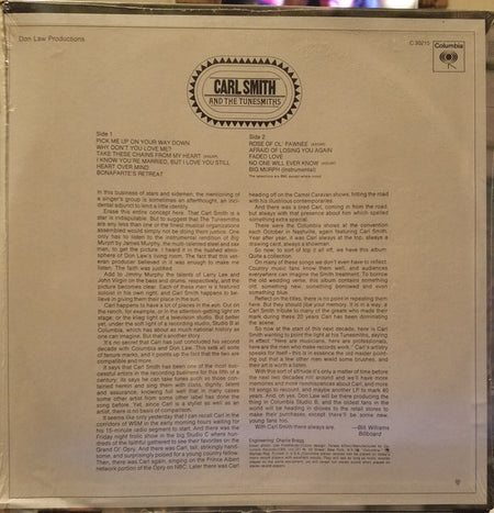 Carl Smith (3) : Carl Smith And The Tunesmiths (LP, Album, Ter)