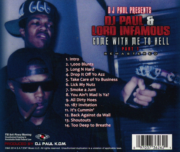 DJ Paul (3) & Lord Infamous : Come With Me To Hell Part 1 (CD, Album, RE, RM)