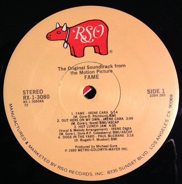 Various : Fame (The Original Soundtrack From The Motion Picture) (LP, Album, 72 )