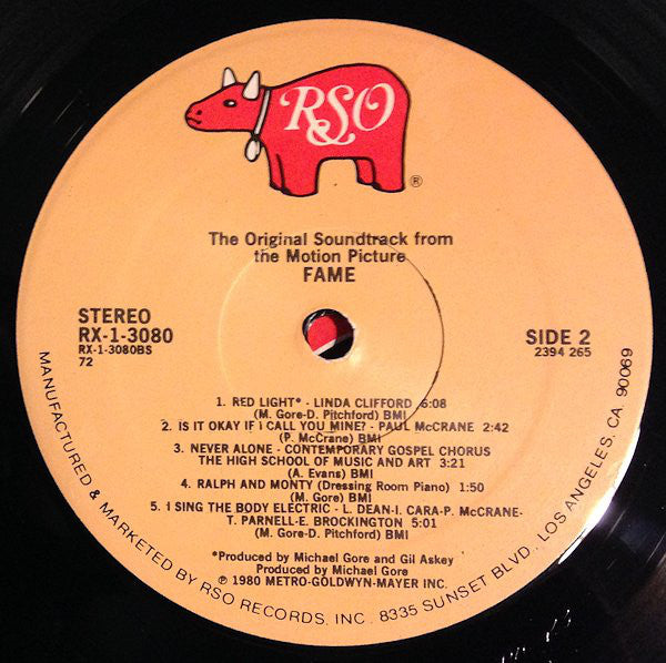 Various : Fame (The Original Soundtrack From The Motion Picture) (LP, Album, 72 )