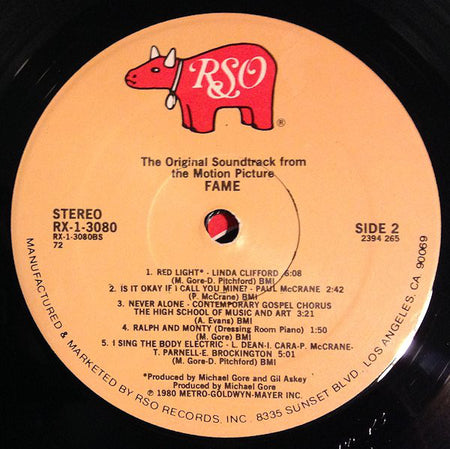 Various : Fame (The Original Soundtrack From The Motion Picture) (LP, Album, 72 )