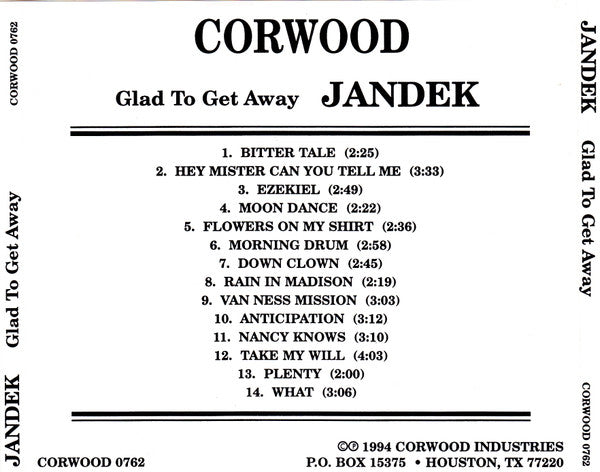 Jandek : Glad To Get Away (CD, Album)