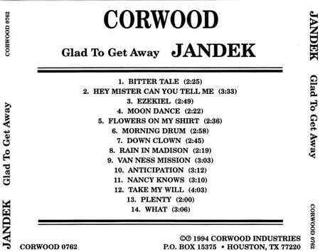 Jandek : Glad To Get Away (CD, Album)