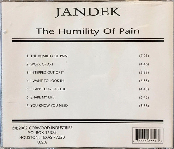 Jandek : The Humility Of Pain (CD, Album)