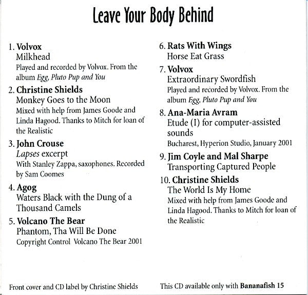 Various : Leave Your Body Behind (CD, Album, Comp)