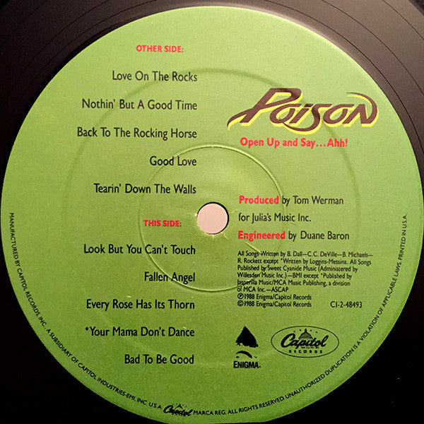 Poison (3) : Open Up And Say ...Ahh! (LP, Album)