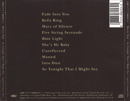 Mazzy Star : So Tonight That I Might See (CD, Album, RP, EMI)