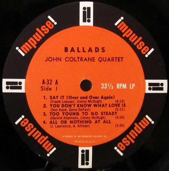 John Coltrane Quartet* : Ballads (LP, Album, Mono, RE)
