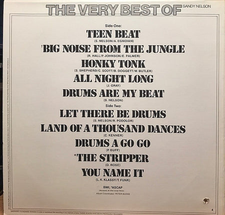Sandy Nelson : The Very Best Of Sandy Nelson (LP, Comp)