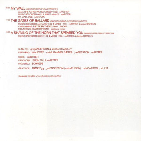 Sunn O))) : White1 (CD, Album, RE)