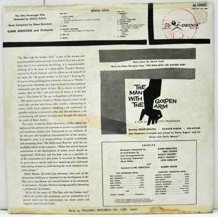 Elmer Bernstein & Orchestra : Music From The Soundtrack Of "The Man With The Golden Arm" (LP, Album, Mono)