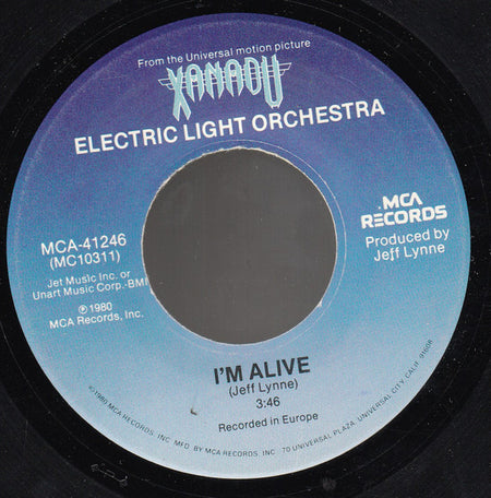 Electric Light Orchestra : I'm Alive (7", Single, Pin)