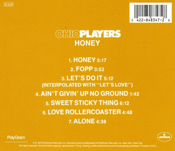 Ohio Players : Honey (CD, Album, RE)